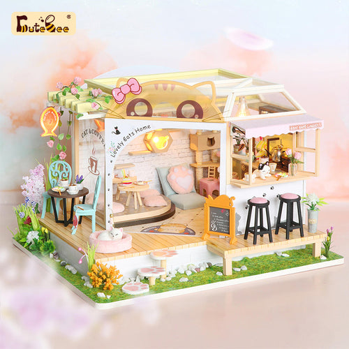 DIYeria™ | 1: 24 DIY Dollhouse Kit (Cat Coffee Garden)