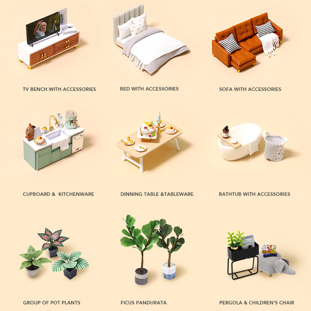 DIYeria™ | 1: 24 DIY Dollhouse Kit (Comfortable Life)