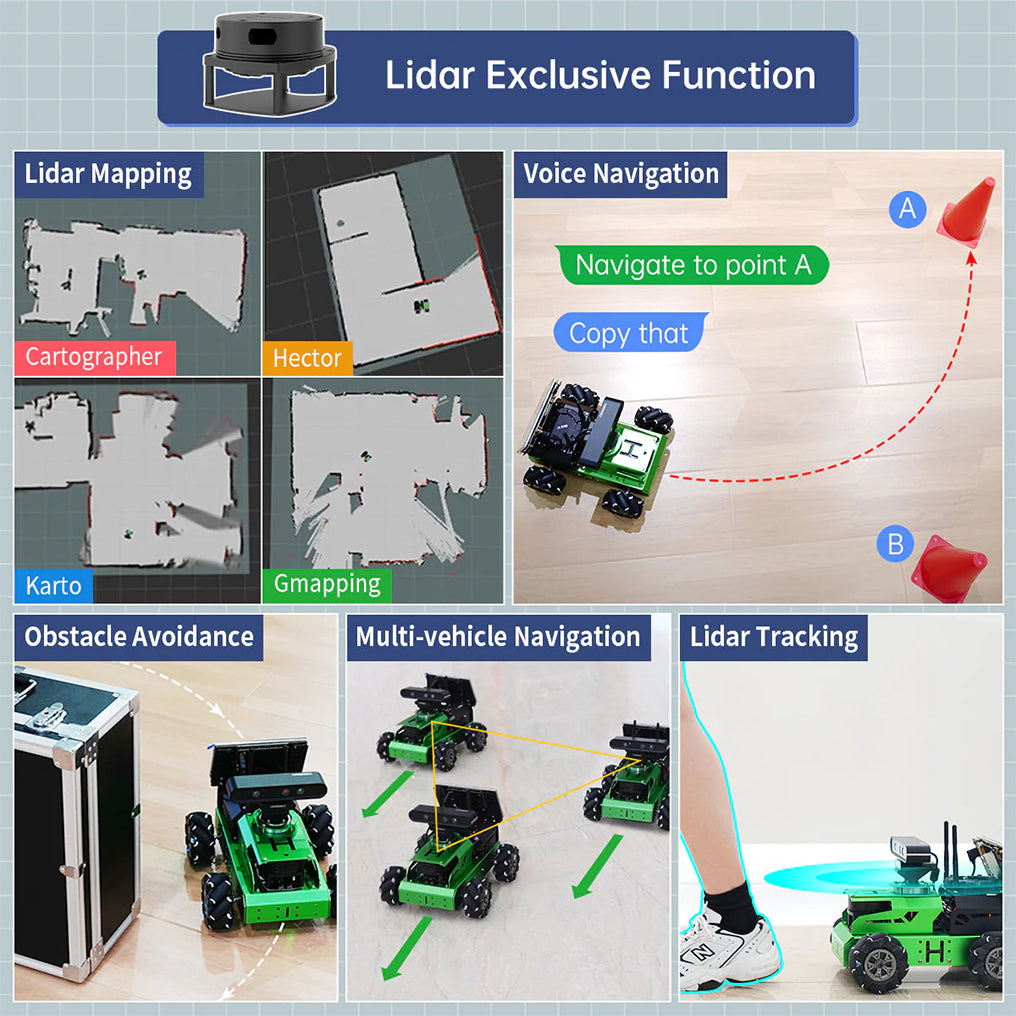 DIYeria™ | Educational Miniature Programming JetAuto ROS Robot Car Powered by Jetson Nano