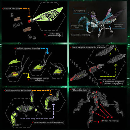 DIYeria™ | DIY 3D Metal Mechanical Mantis Assembly Insect Model Kits-1000+PCS