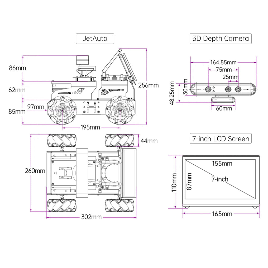 DIYeria™ | Educational Miniature Programming JetAuto ROS Robot Car Powered by Jetson Nano