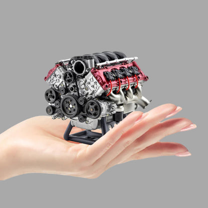 DIYeria™ | DIY Miniature V8 Mini Motor V8 Engine Model Kit Red