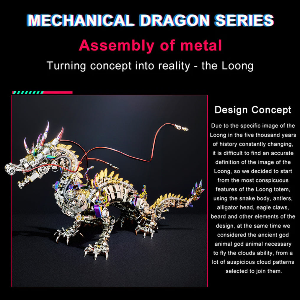 DIYeria™ | DIY 3D Mechanical Dragon Metal Model Puzzles for Adults Building Block Set Toys