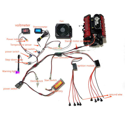 DIYeria™ | DIY V8 Engine Model With Starter Kit That Run 28cc Gasoline/Nitro Engine KIT FS-V800