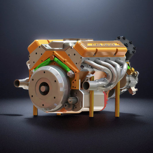 DIYeria™ | DIY 1/6 Gasoline Internal Combustion V8 Water-Cooled Engine 44CC Model Kit That Works