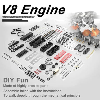 DIYeria™ | DIY V8 Engine Model With Starter Kit That Run 28cc Gasoline/Nitro Engine KIT FS-V800