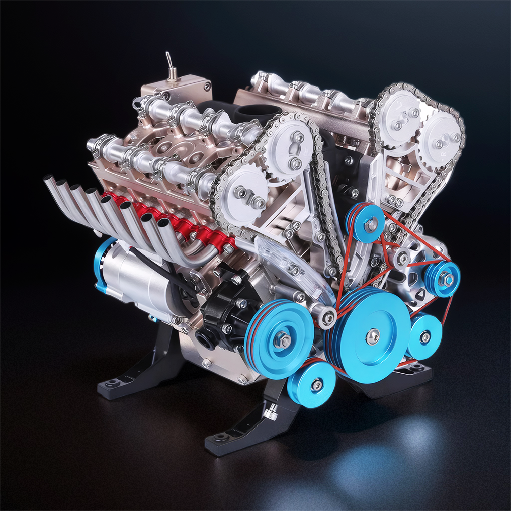 DIYeria™ | DIY Full Metal V8 Engine Model Kit RC 1: 3 Mini V8 Motor That Run 500+Pcs