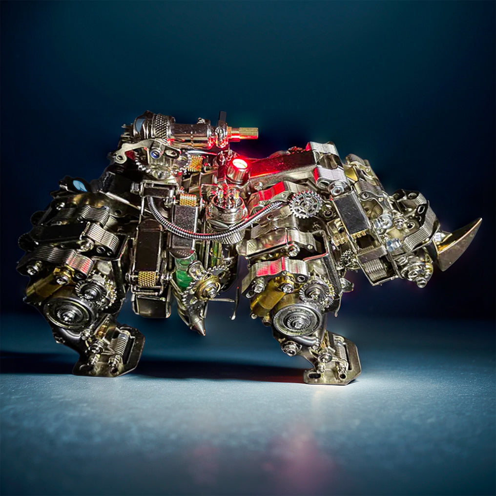 DIYeria™ | DIY 3D Steampunk Mechanical Siege Rhino Set Assembly Craft 700PCS+