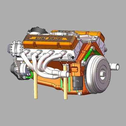 DIYeria™ | DIY 1/6 Gasoline Internal Combustion V8 Water-Cooled Engine 44CC Model Kit That Works