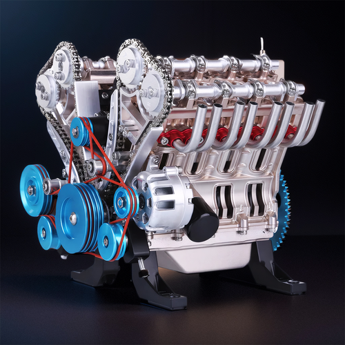 DIYeria™ | DIY Full Metal V8 Engine Model Kit RC 1: 3 Mini V8 Motor That Run 500+Pcs