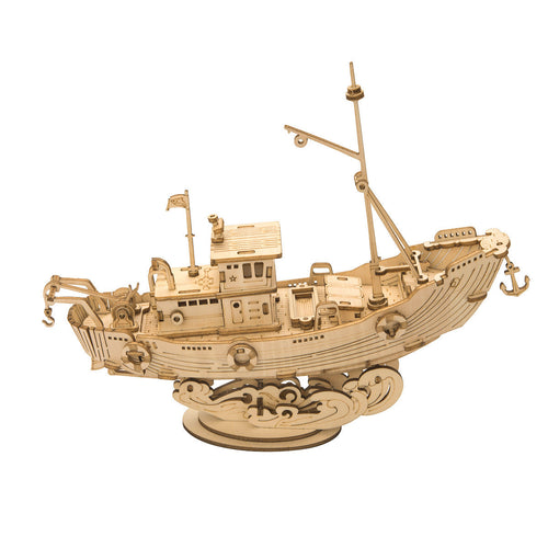 DIYeria  Fishing Ship TG308 3D Wooden Puzzle Decor