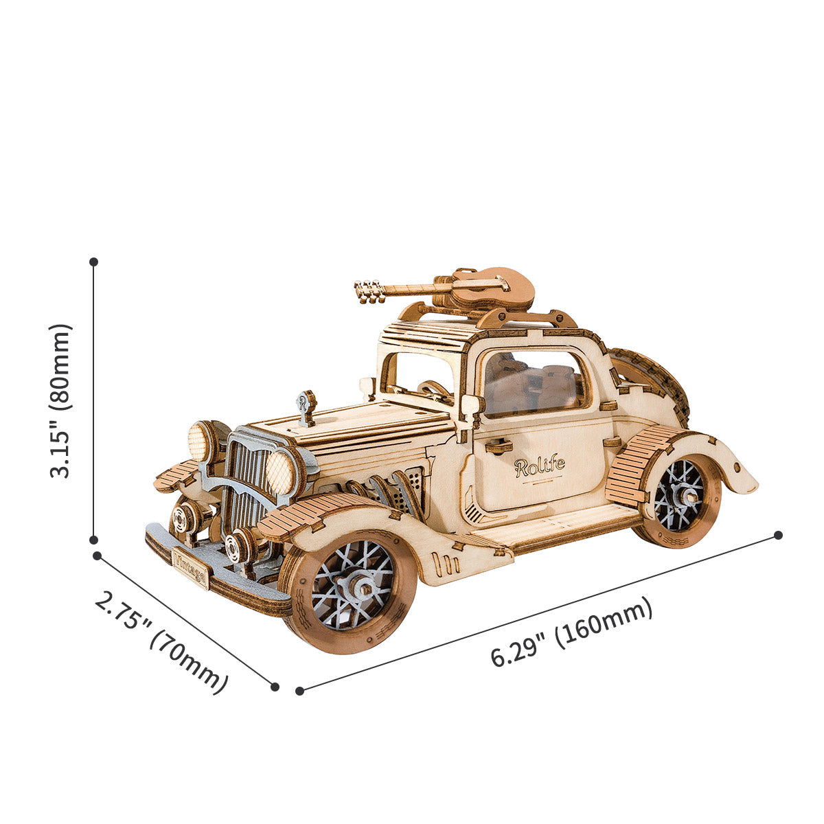 DIYeria  Vintage Car TG504 - Modern 3D Wooden Puzzle