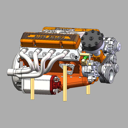 DIYeria™ | DIY 1/6 Gasoline Internal Combustion V8 Water-Cooled Engine 44CC Model Kit That Works