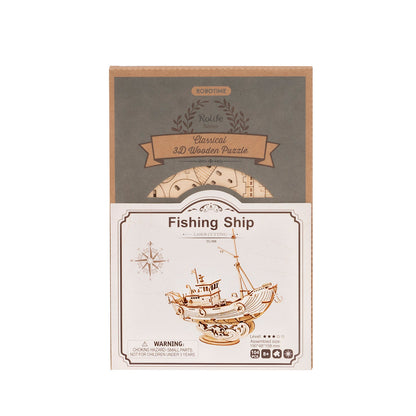 DIYeria  Fishing Ship TG308 3D Wooden Puzzle Decor