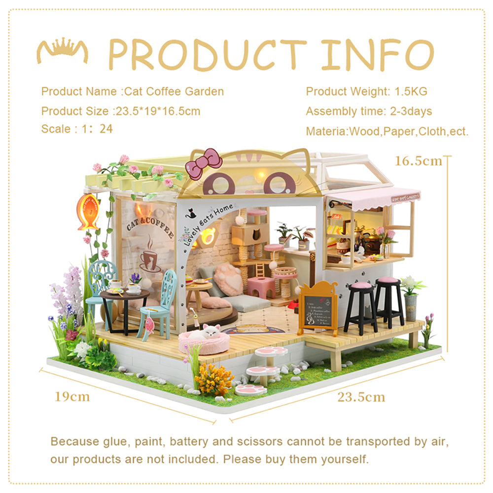 DIYeria™ | 1: 24 DIY Dollhouse Kit (Cat Coffee Garden)