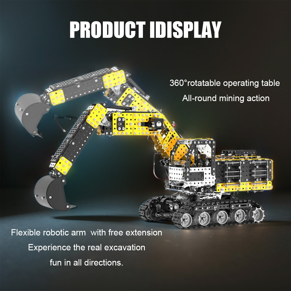 DIYeria™ | DIY 3D Metal Simulation of Alloy RC Excavator 2.4G 12CH Model Puzzle Kit-2544PCS