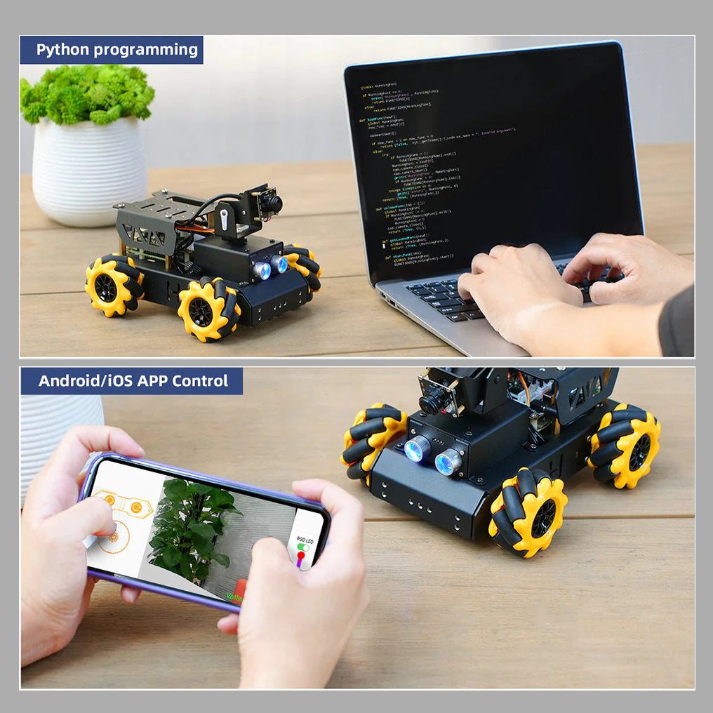 DIYeria™ | Educational Miniature TurboPi Raspberry Pi Omnidirectional Mecanum Wheels Robot Car Kit