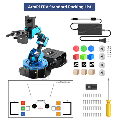 DIYeria™ | Educational Miniature ArmPi FPV AI Vision Raspberry Pi Programming ROS Robotic Arm