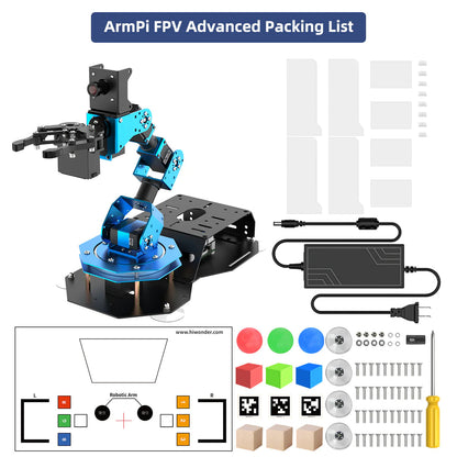 DIYeria™ | Educational Miniature ArmPi FPV AI Vision Raspberry Pi Programming ROS Robotic Arm