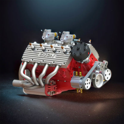 DIYeria™ | DIY 1/6 Gasoline Flathead 4-Stroke V8 Water-Cooled Engine 44CC Model Kit That Works