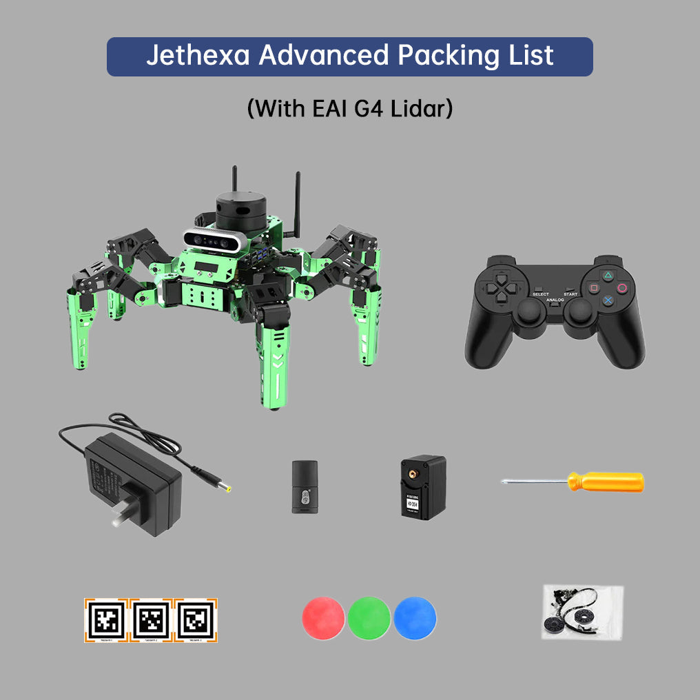 DIYeria™ | Educational Miniature Programming JetHexa ROS Hexapod Robot Kit Powered by Jetson Nano