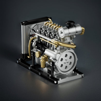 DIYeria™ | DIY 1/10 Full Metal Mini L4 OHV Inline 4 Cylinder Engine Model Kit that Works