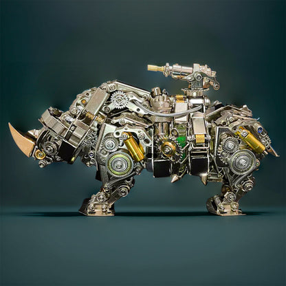 DIYeria™ | DIY 3D Steampunk Mechanical Siege Rhino Set Assembly Craft 700PCS+