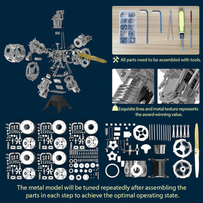 DIYeria™ | DIY 1/6 Full Metal 5 Cylinder Radial Engine Model Kit