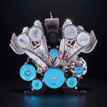 DIYeria™ | DIY Full Metal V8 Engine Model Kit RC 1: 3 Mini V8 Motor That Run 500+Pcs