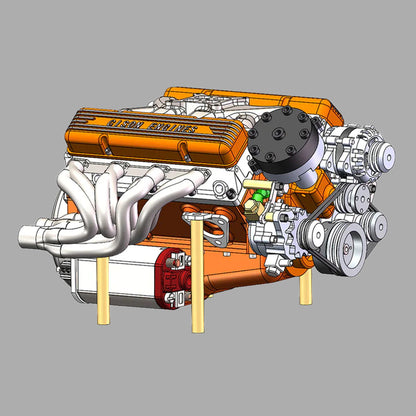 DIYeria™ | DIY 1/6 Gasoline Internal Combustion V8 Water-Cooled Engine 44CC Model Kit That Works