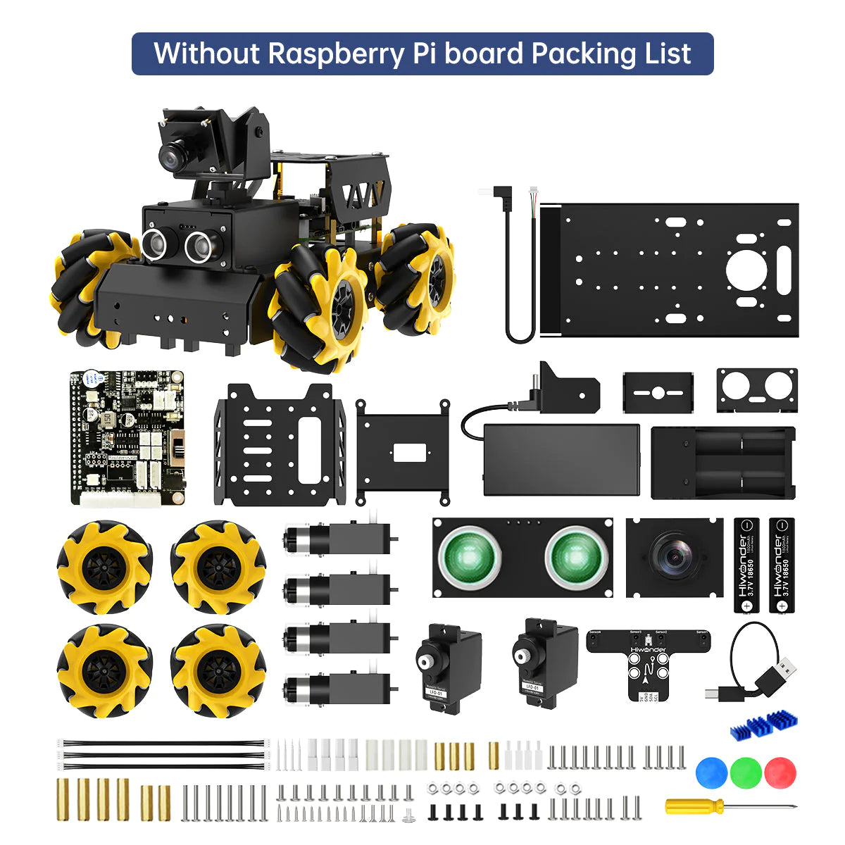 DIYeria™ | Educational Miniature TurboPi Raspberry Pi Omnidirectional Mecanum Wheels Robot Car Kit