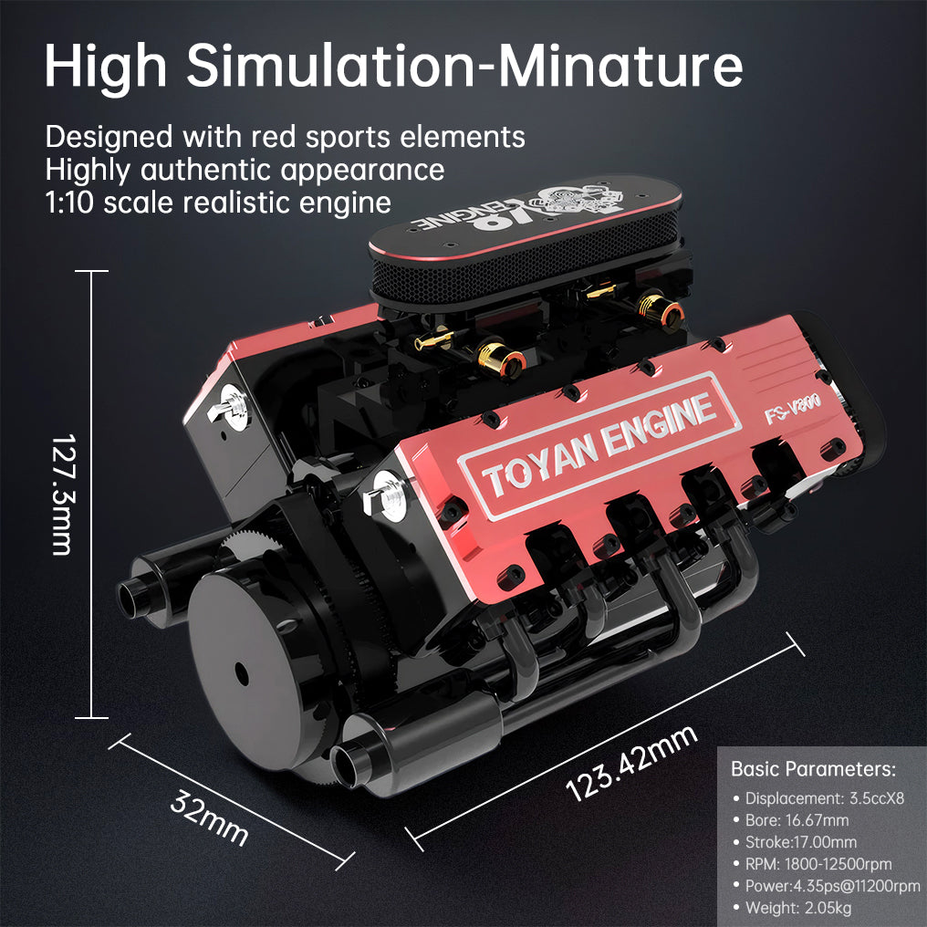 DIYeria™ | DIY V8 Engine Model That Run 28cc Gasoline/Nitro Engine KIT FS-V800