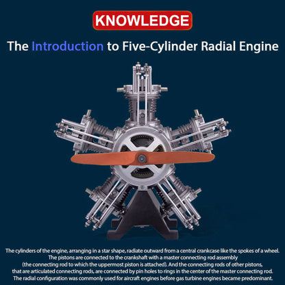 DIYeria™ | DIY 1/6 Full Metal 5 Cylinder Radial Engine Model Kit