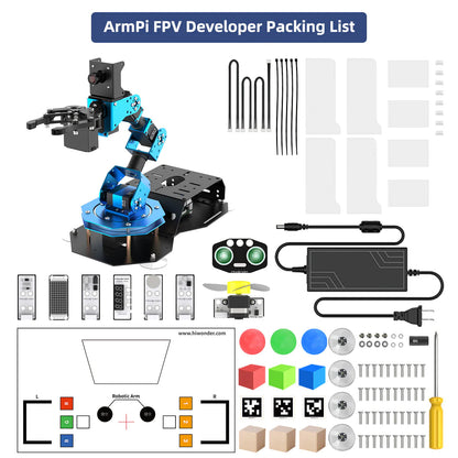 DIYeria™ | Educational Miniature ArmPi FPV AI Vision Raspberry Pi Programming ROS Robotic Arm