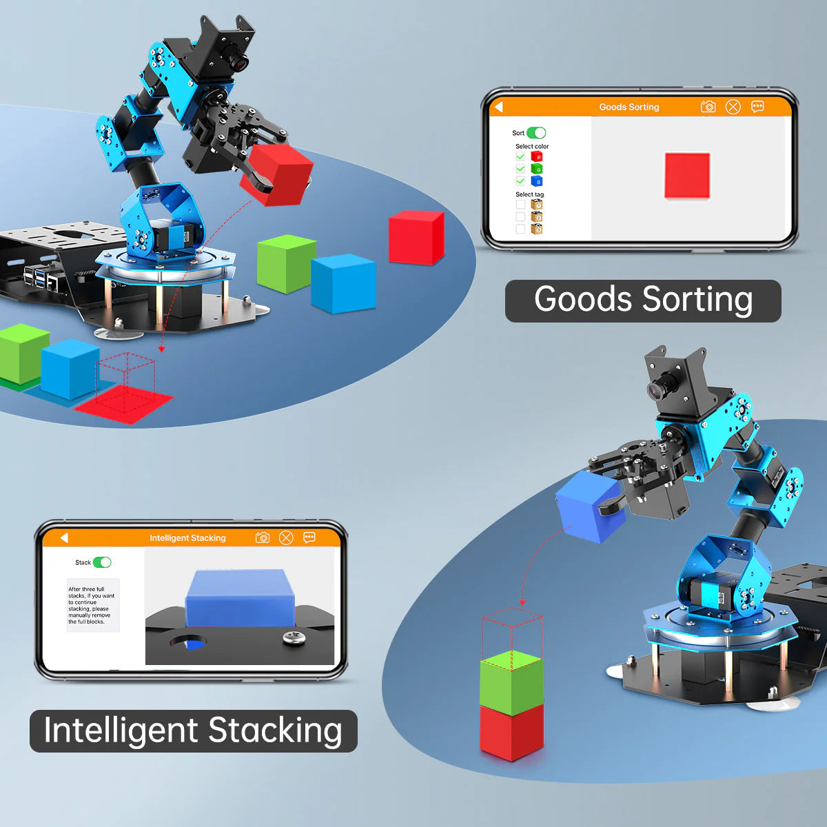 DIYeria™ | Educational Miniature ArmPi FPV AI Vision Raspberry Pi Programming ROS Robotic Arm