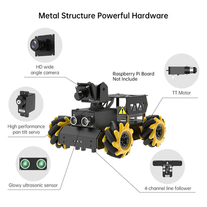 DIYeria™ | Educational Miniature TurboPi Raspberry Pi Omnidirectional Mecanum Wheels Robot Car Kit