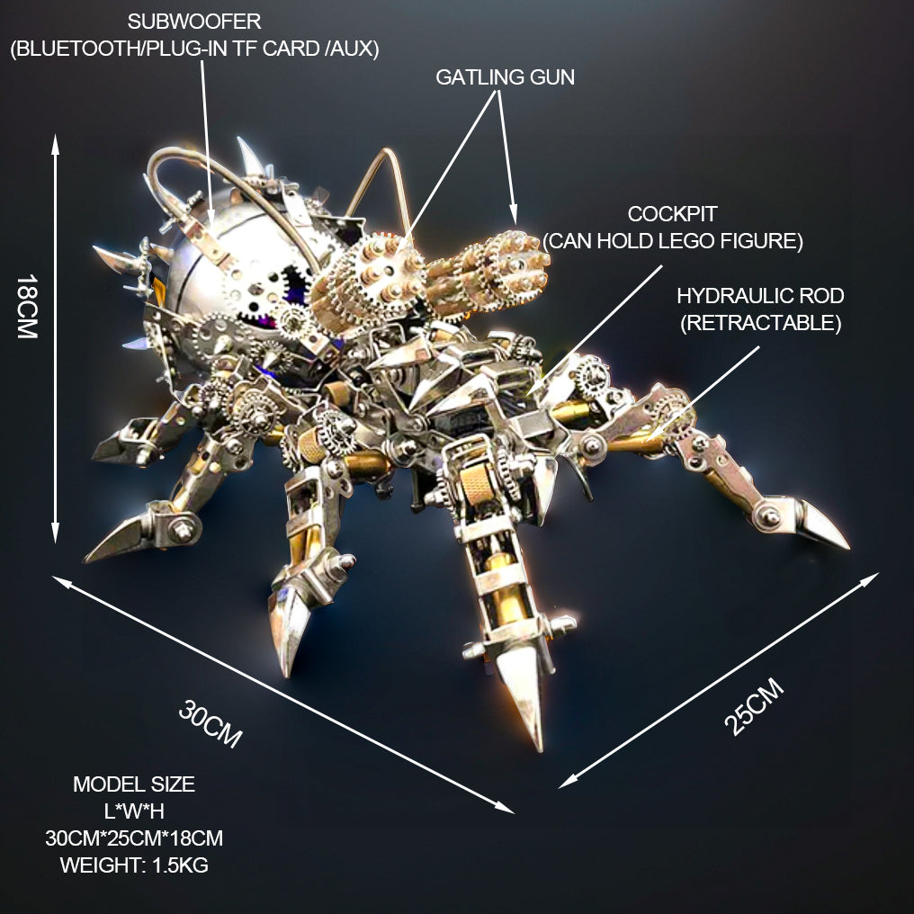 DIYeria™ | DIY 3D Metal Tarantula with Black Speaker Puzzle Model Kit 1000+PCS