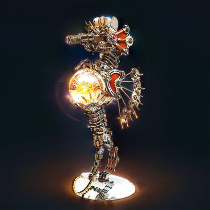 DIYeria™ | DIY 3D Metal Steampunk Mechanical Seahorse Puzzle with Lamp Model-2100PCS