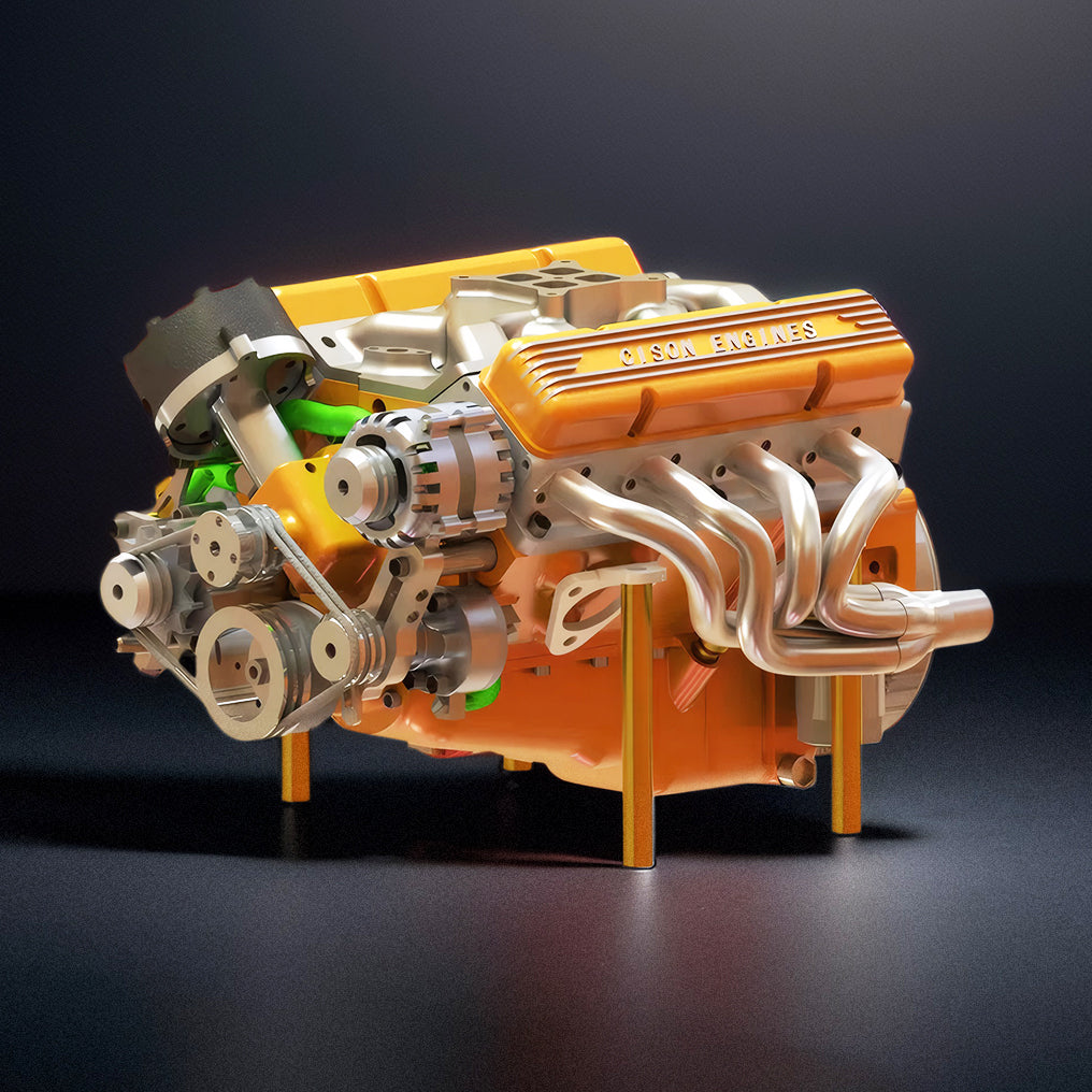 DIYeria™ | DIY 1/6 Gasoline Internal Combustion V8 Water-Cooled Engine 44CC Model Kit That Works