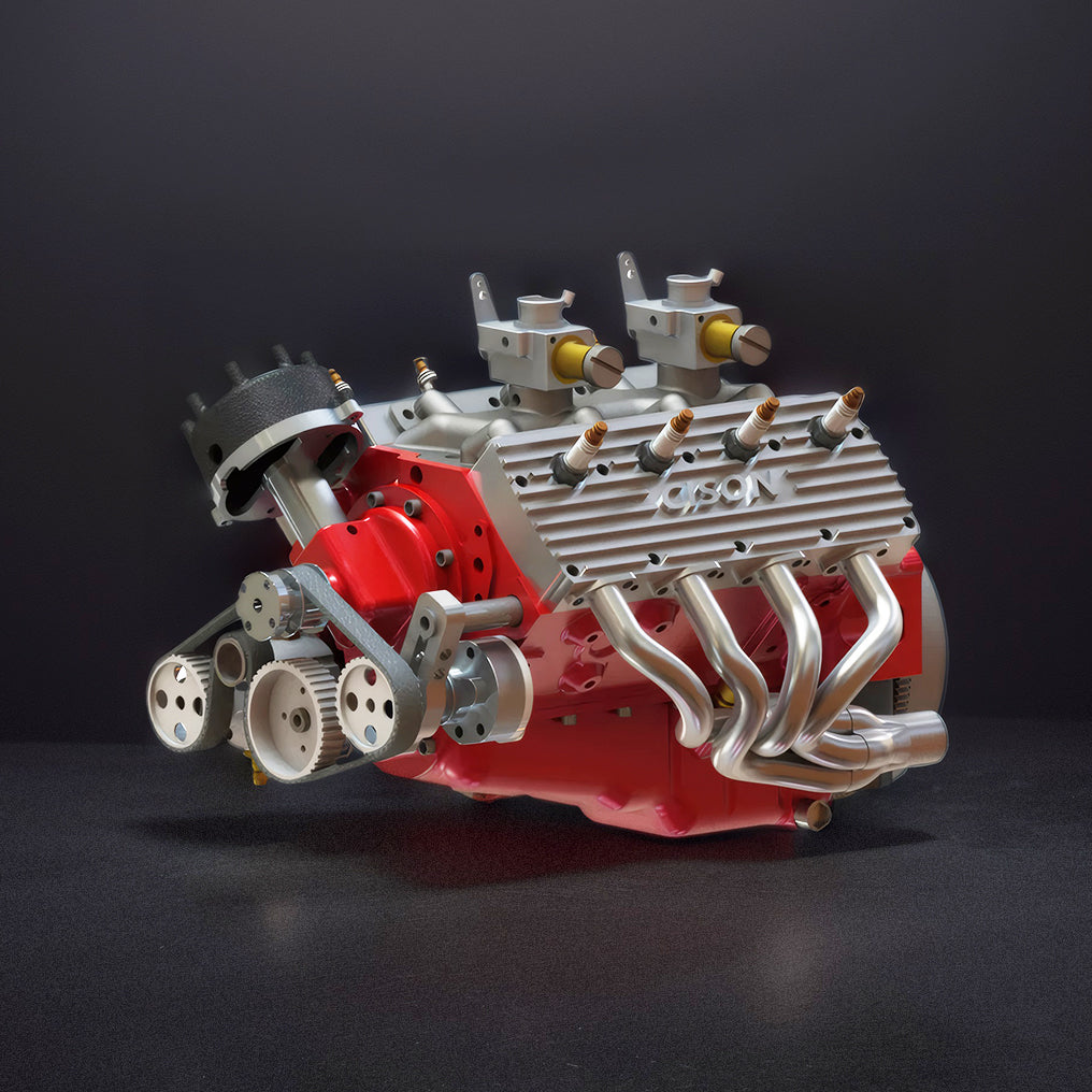 DIYeria™ | DIY 1/6 Gasoline Flathead 4-Stroke V8 Water-Cooled Engine 44CC Model Kit That Works