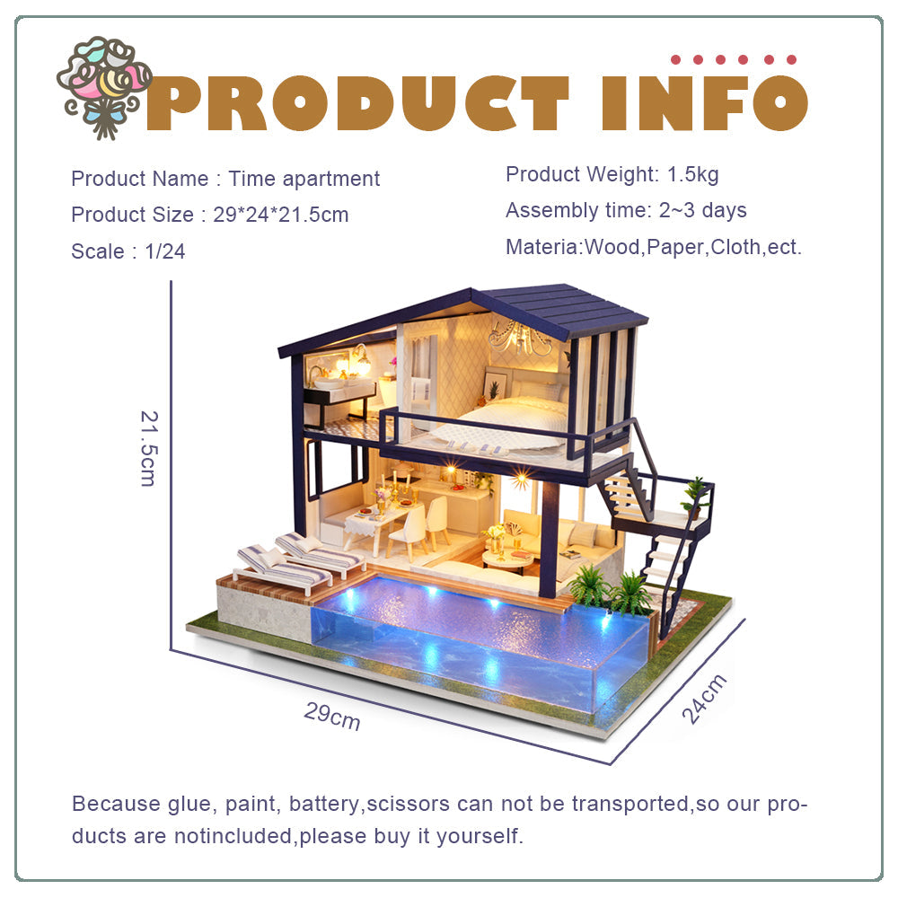 DIYeria™ | 1: 24 DIY Dollhouse Kit (Time Apartment)