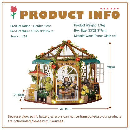 DIYeria™ | 1:24 DIY Dollhouse Kit (Garden Cafe)