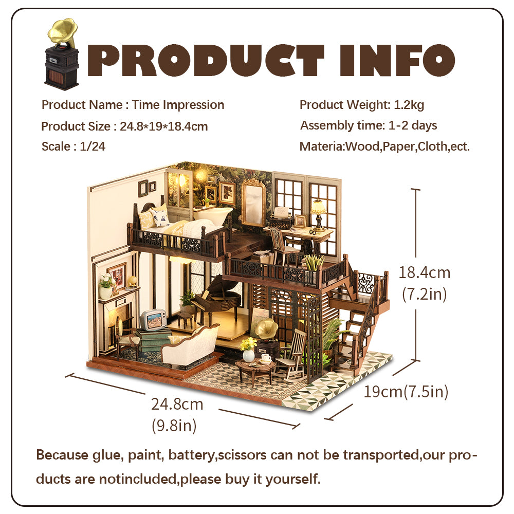 DIYeria™ | 1: 24 DIY Dollhouse Kit (Time Impression)