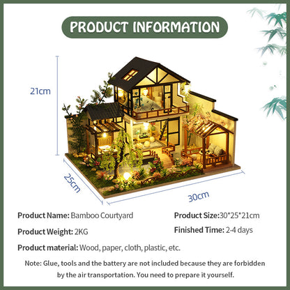 DIYeria™ | 1: 24 DIY Dollhouse Kit (Bamboo Courtyard )