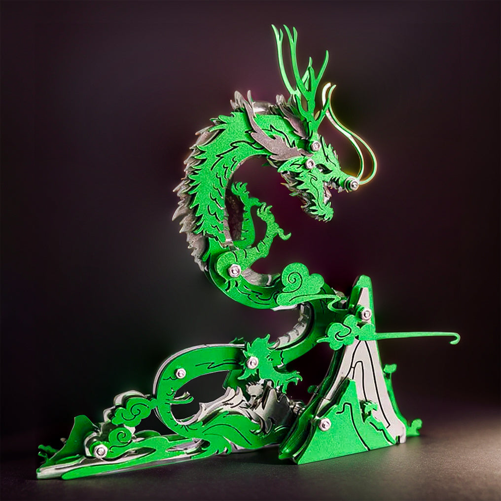 DIYeria™ | DIY 3D Metal Puzzle Dragon on the Mountain Mythical Creature Model Kit