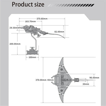 DIYeria™ | DIY 3D Metal Mechanical Manta Ray Assembly Model with Lights-200+PCS