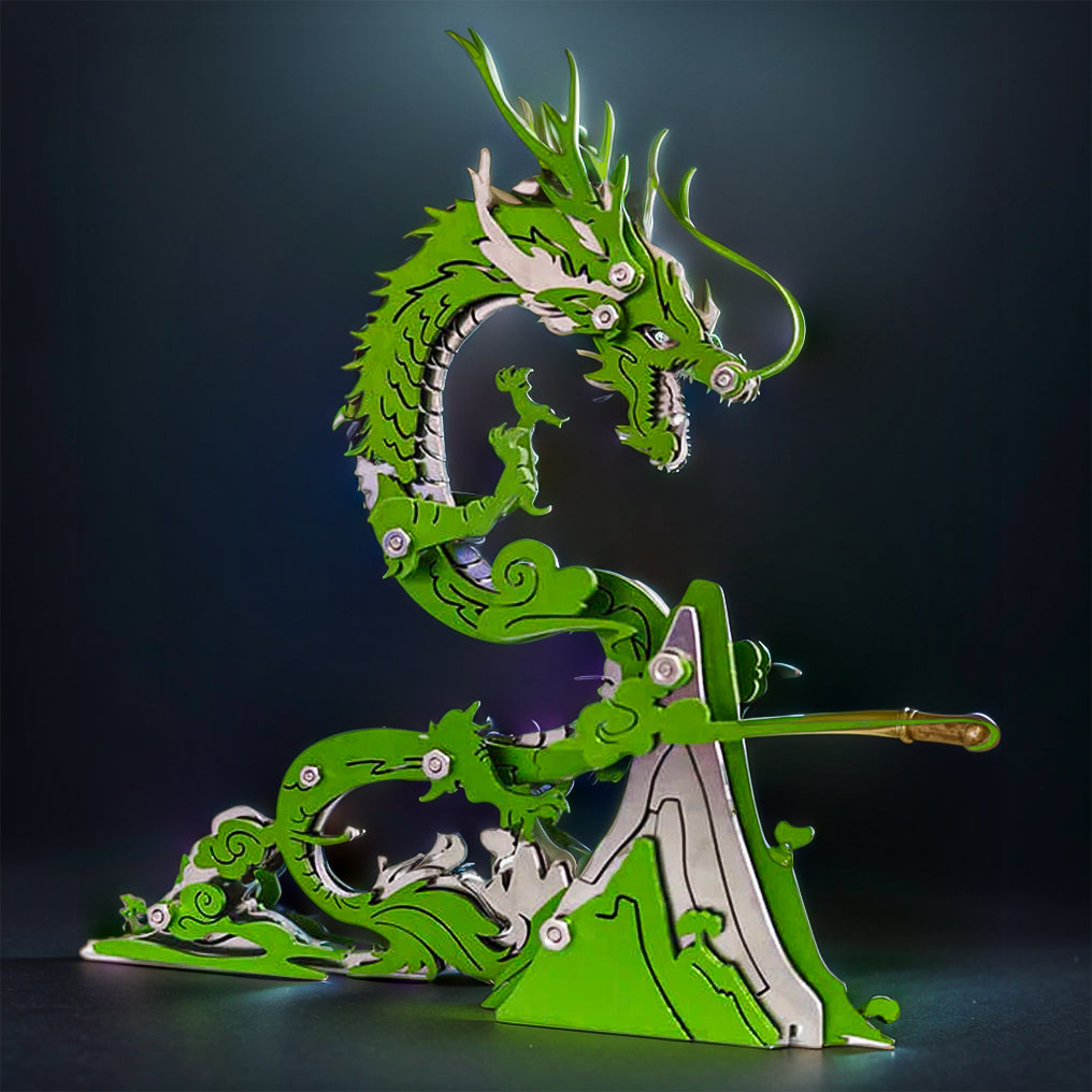 DIYeria™ | DIY 3D Metal Puzzle Dragon on the Mountain Mythical Creature Model Kit