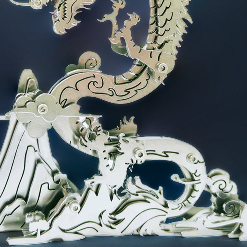 DIYeria™ | DIY 3D Metal Puzzle Dragon on the Mountain Mythical Creature Model Kit