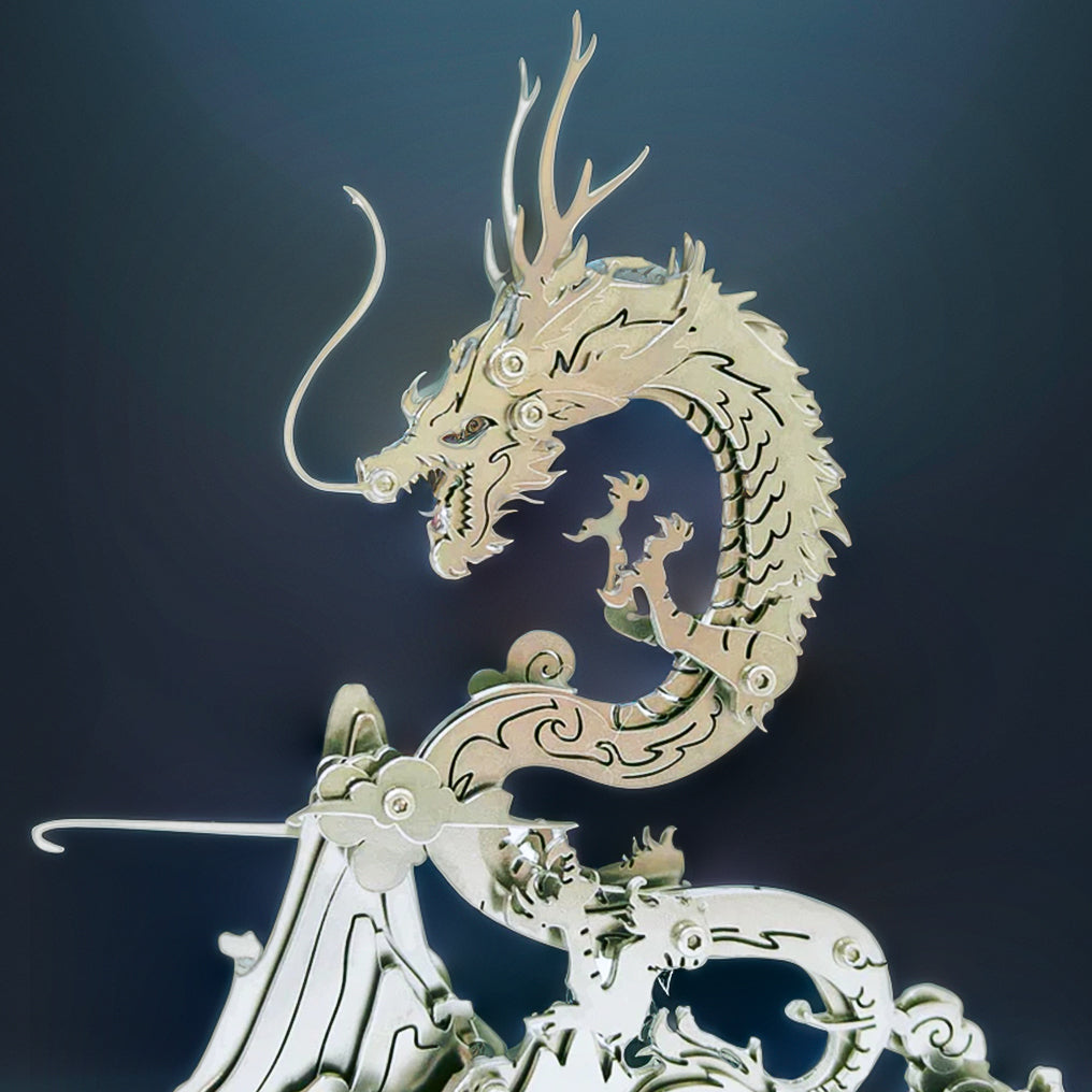 DIYeria™ | DIY 3D Metal Puzzle Dragon on the Mountain Mythical Creature Model Kit