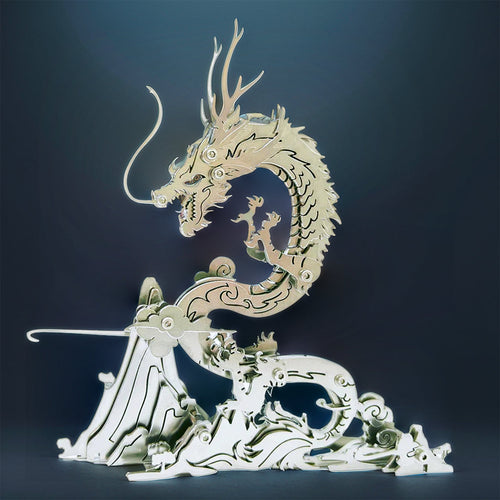 DIYeria™ | DIY 3D Metal Puzzle Dragon on the Mountain Mythical Creature Model Kit